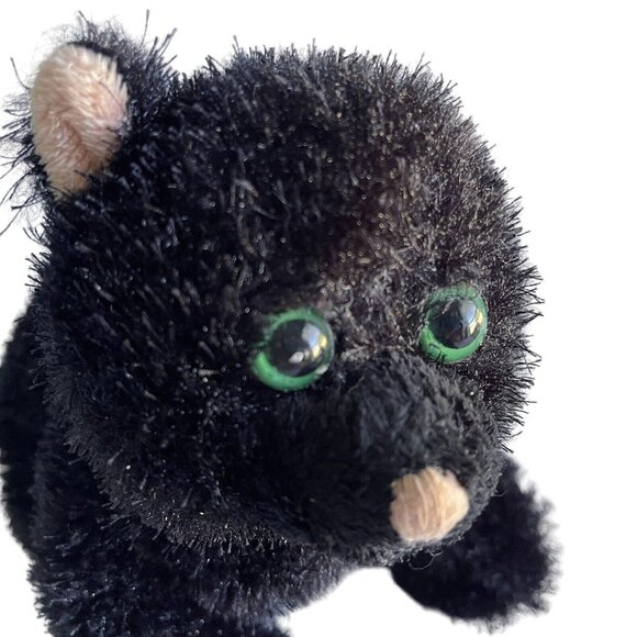 Ganz Webkinz Plush Black Cat Green Eyes HM 135 Stuffed Animal NO CODE Halloween - Picture 1 of 12